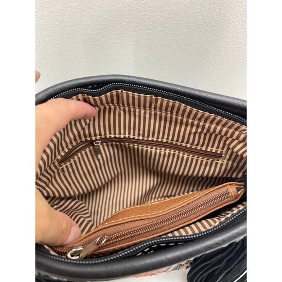 Montana West Conceal Carry Crossbody Black Orange Fringe Western Embroidery‎ - Picture 5 of 7